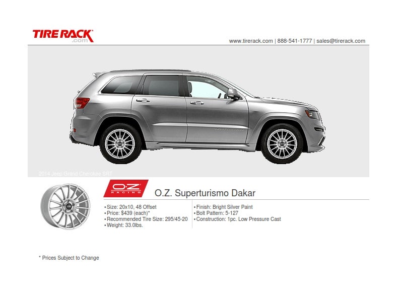 Tire Rack Bolt Pattern Chart